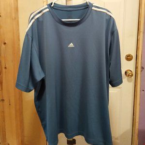 ADIDAS BLUE SHORT SLEEVE SHIRT... EUC
